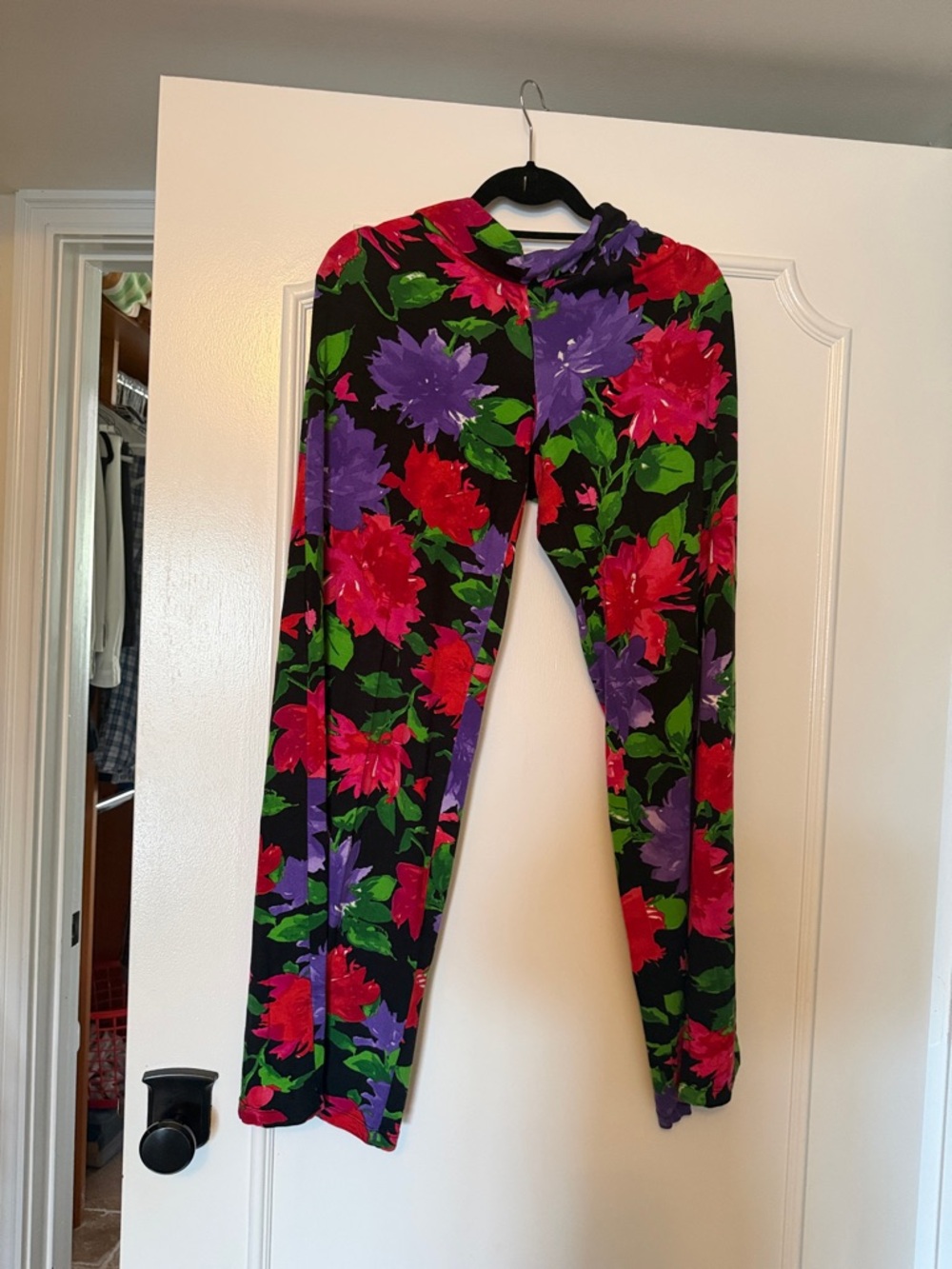 Lauren Ralph Lauren Black Floral Stretch Leggings